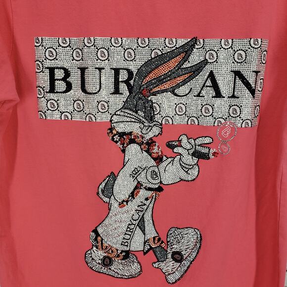 Burycan Paris Men's Pink Bug's Bunny Rhinestone Shirt Size Medium - Picture 5 of 13